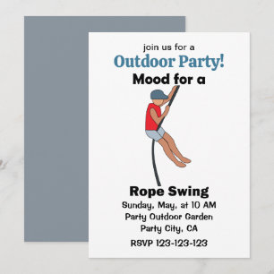Invitación de fiesta al aire libre con columpio de