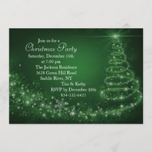 Invitación de fiesta al árbol de Navidad con deste