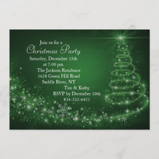 Invitación de fiesta al árbol de Navidad con deste