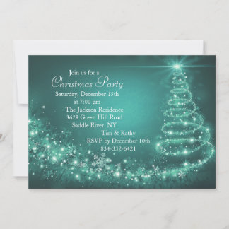 Invitación de fiesta al árbol de Navidad con deste