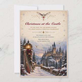 Invitación de fiesta al castillo de Navidad del ma