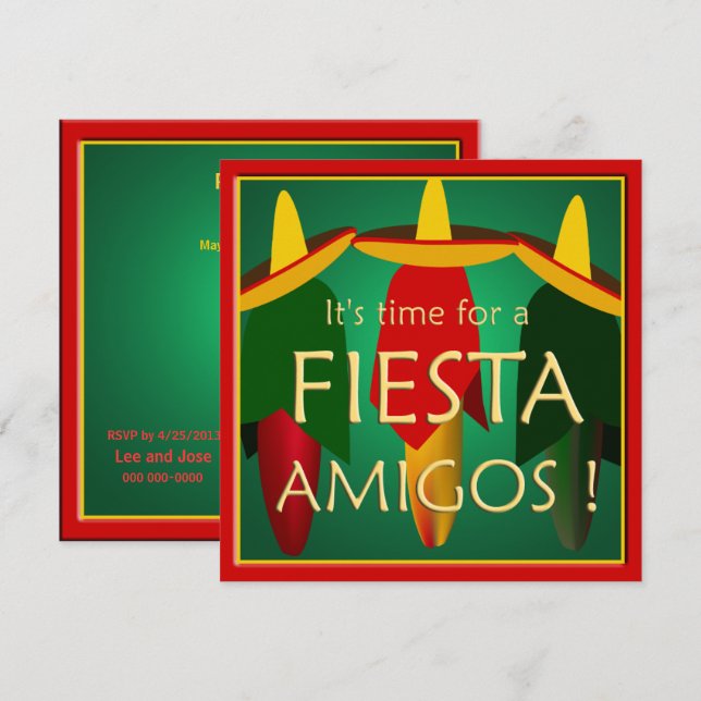 Invitación de Fiesta Amigos (Anverso / Reverso)