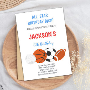 Invitación de Fiesta atlético de niños editables