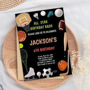 Invitación de Fiesta atlético de todas las estrell