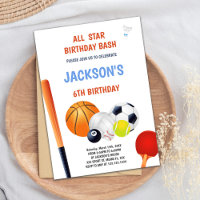 Invitación de Fiesta atlético editable para niños
