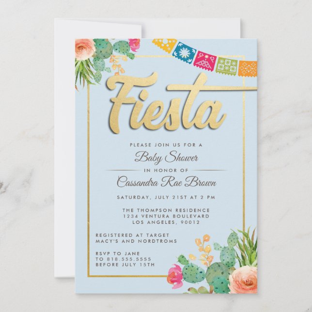 Invitación de Fiesta Baby Shower (Anverso)