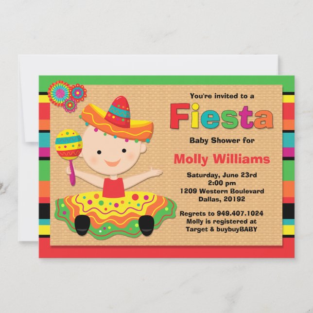 Invitación de Fiesta Baby Shower (Anverso)