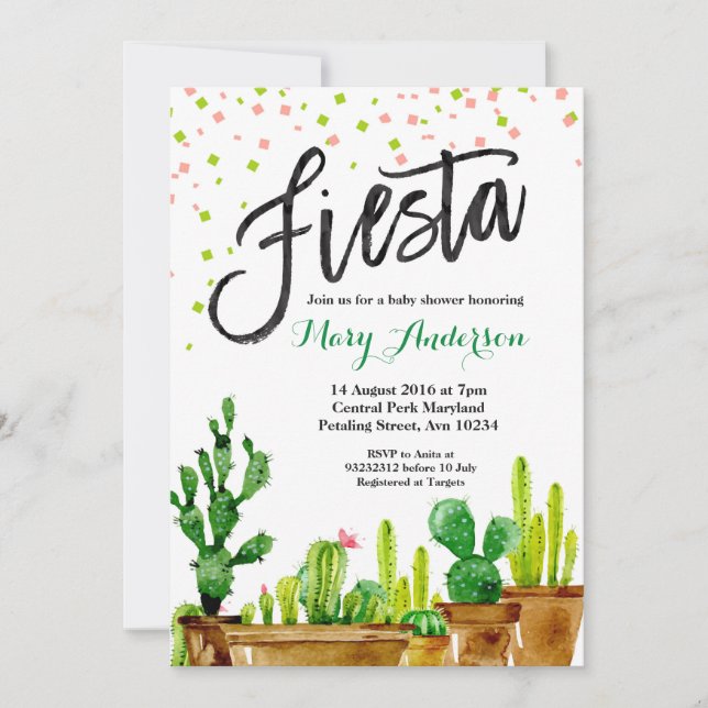 Invitación de Fiesta Baby Shower (Anverso)