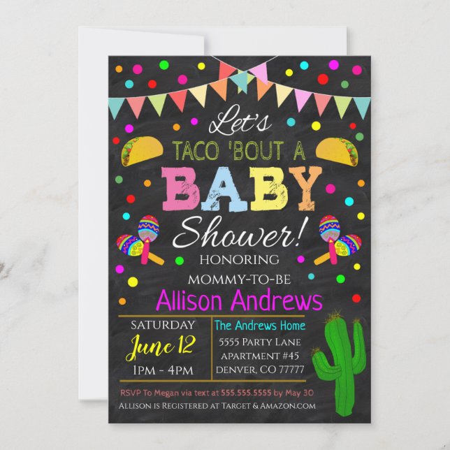 Invitación de Fiesta Baby Shower (Anverso)