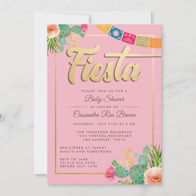 Invitación de Fiesta Baby Shower (Anverso)