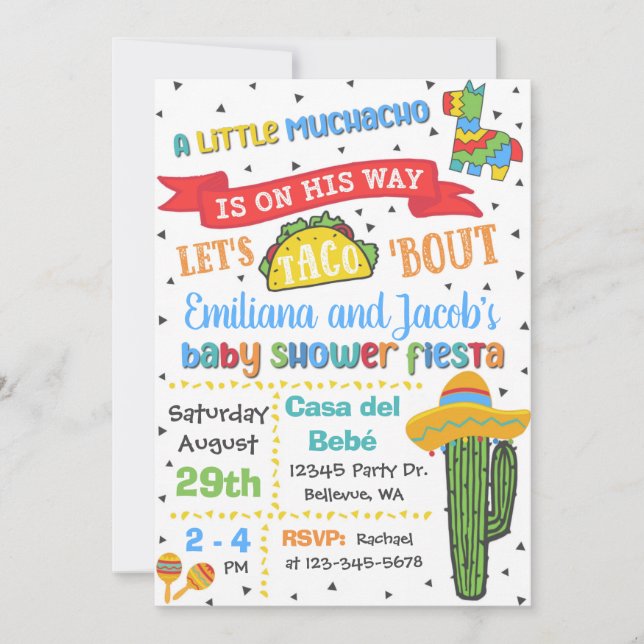 Invitación de Fiesta Baby Shower (Anverso)
