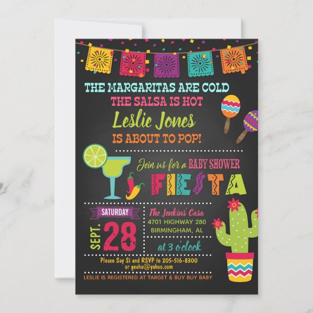 Invitación de Fiesta Baby Shower (Anverso)