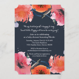 Invitación de Fiesta Baby Shower de acuarela de ma