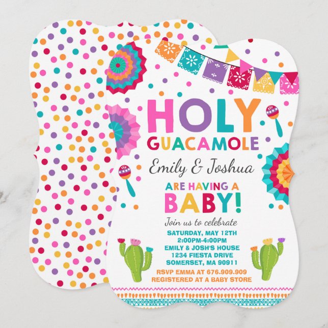 Invitación de Fiesta Baby Shower Fiesta Santo Guac (Anverso / Reverso)