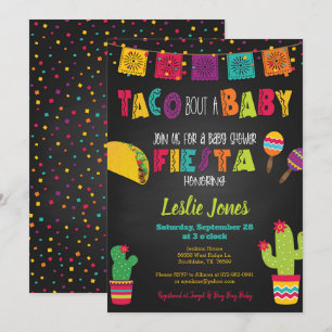 Invitación de Fiesta Baby Shower - Taco sobre un b