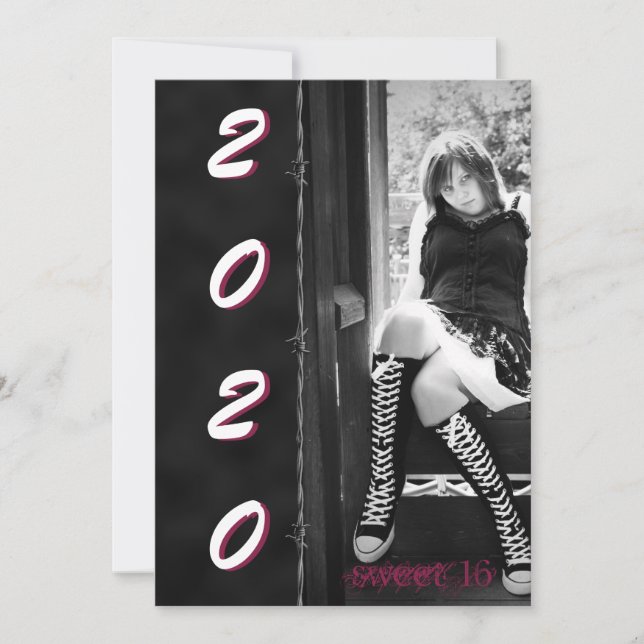 Invitación de fiesta Barbed but Sweet 16 (Anverso)