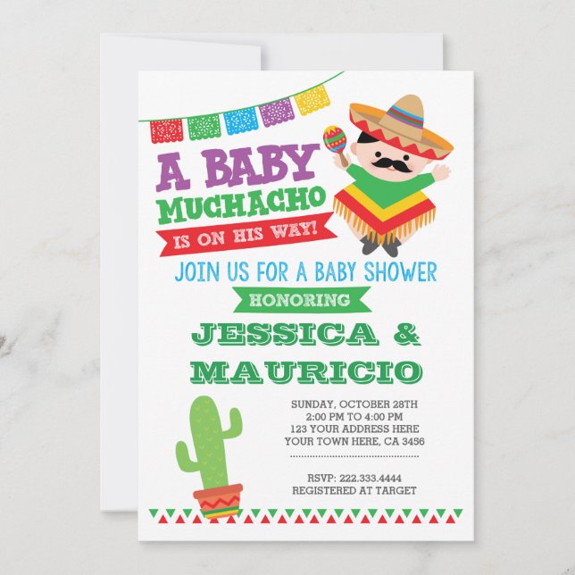 Invitación de Fiesta Boy Baby Shower (Anverso)