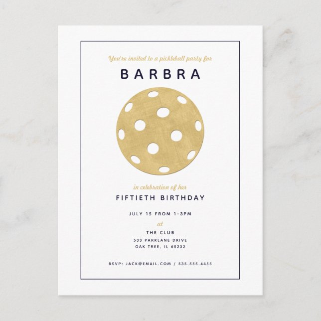 Invitación de fiesta chic de oro negro para fiesta (Anverso)