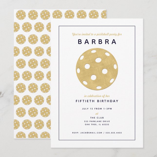 Invitación de fiesta chic de oro y negro para part (Anverso / Reverso)