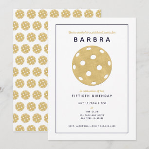 Invitación de fiesta chic de oro y negro para part