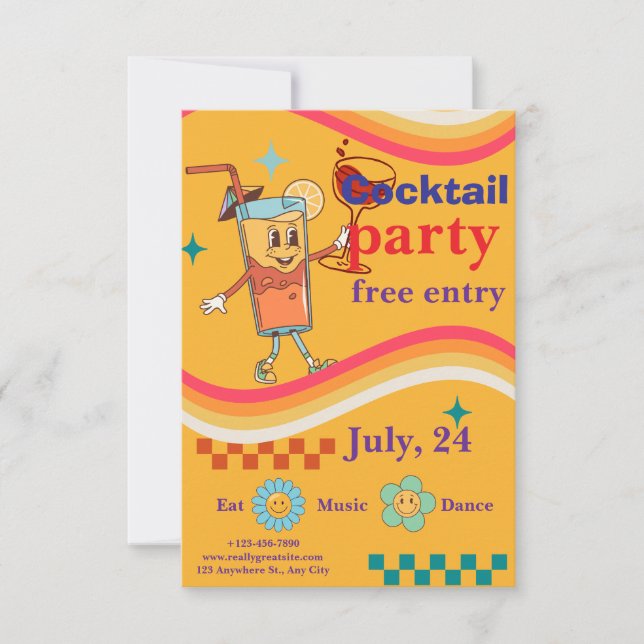 Invitación de fiesta chic – Evento de celebración  (Anverso)