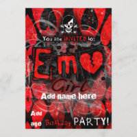 Invitación de Fiesta Chica de Emo