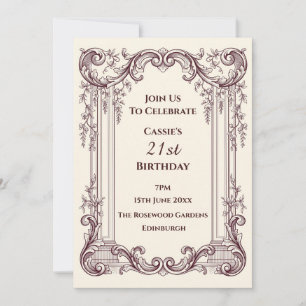 Invitación de fiesta clásica ornamentada elegante