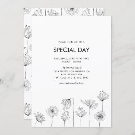 Invitación de fiesta con amapola para todas las oc