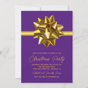 Invitación de Fiesta con Arco Dorado de Navidad