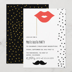 Invitación de fiesta con cabina de fotos