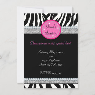 Invitación de fiesta con estampado de cebra de bri