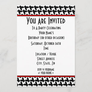 Invitación de fiesta con estampado de dientes de p