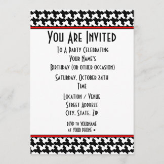 Invitación de fiesta con estampado de dientes de p