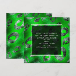 Invitación de fiesta con estampado de leopardo ver