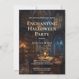 Invitación de fiesta con estética de Halloween de