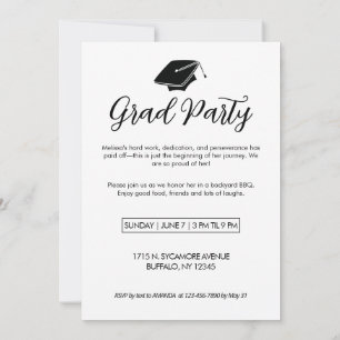 Invitación de fiesta con foto arqueada de graduado