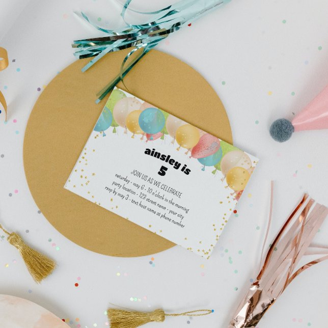 Invitación de fiesta con globos festivos (Subido por el creador)