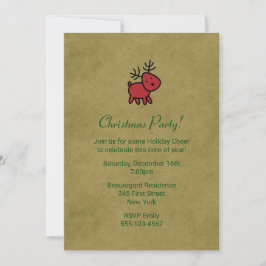 Invitación de fiesta con ilustración de reno de Na