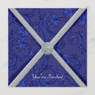 Invitación de fiesta con joyas azul marino