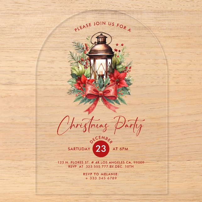 Invitación de fiesta con linterna decorada para Na (Anverso)