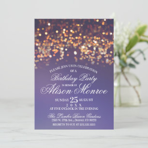 Invitación de fiesta con luces brillantes