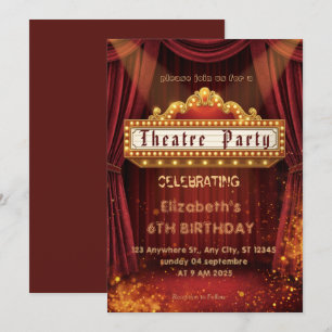 Invitación de fiesta con marquesina de teatro – In
