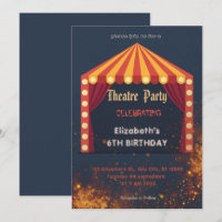 Invitación de fiesta con marquesina de teatro – In