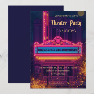 Invitación de fiesta con marquesina de teatro – In