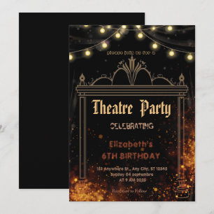 Invitación de fiesta con marquesina de teatro – In