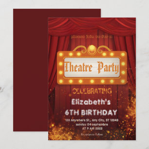 Invitación de fiesta con marquesina de teatro – In