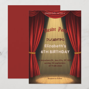 Invitación de fiesta con marquesina de teatro – In