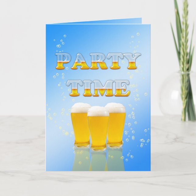 Invitación de fiesta con mucha cerveza (Anverso)