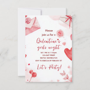 Invitación de fiesta con patrón de amor personaliz