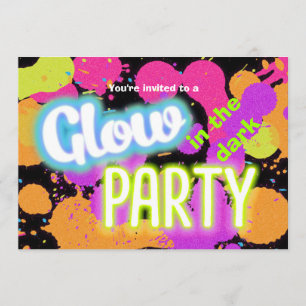 Invitación de fiesta con salpicaduras de pintura q